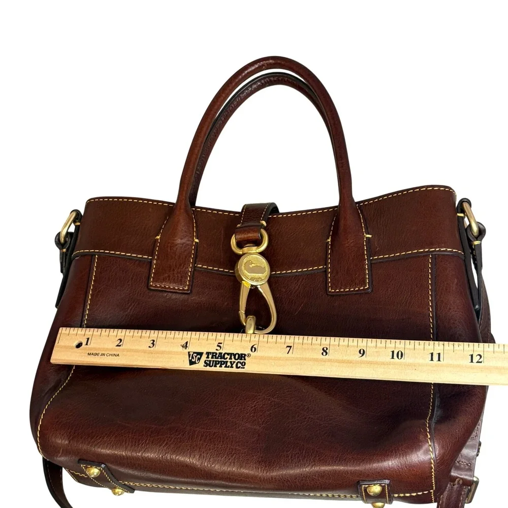 Dooney Bourke Florentine Vacchetta Satchel Brown Leather Crossbody